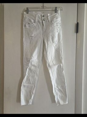YMI White Distressed Skinny Jeans